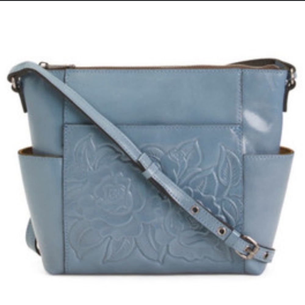 Patricia Nash Blue Embossed Leather Bag